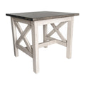 Flash Furniture Jasper Farmhouse Style Solid Wood End Table with Traditional Crisscross Accents, Set of 1, Acacia Gray Top/Rusti