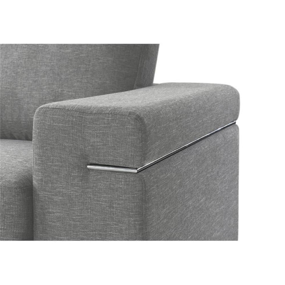 Gianna Light Gray Woven Fabric Arm Chair