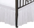 Biscaynebay Wrap Around Bed Skirts With Split Corners For Full Beds 17' Drop, White Elastic Dust Ruffles Easy Fit Wrinkle & Fade Resistant Silky Luxurious Fabric Solid Machine Washable
