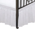 Biscaynebay Wrap Around Bed Skirts With Split Corners For King Beds 16' Drop, White Elastic Dust Ruffles Easy Fit Wrinkle & Fade Resistant Silky Luxurious Fabric Solid Machine Washable