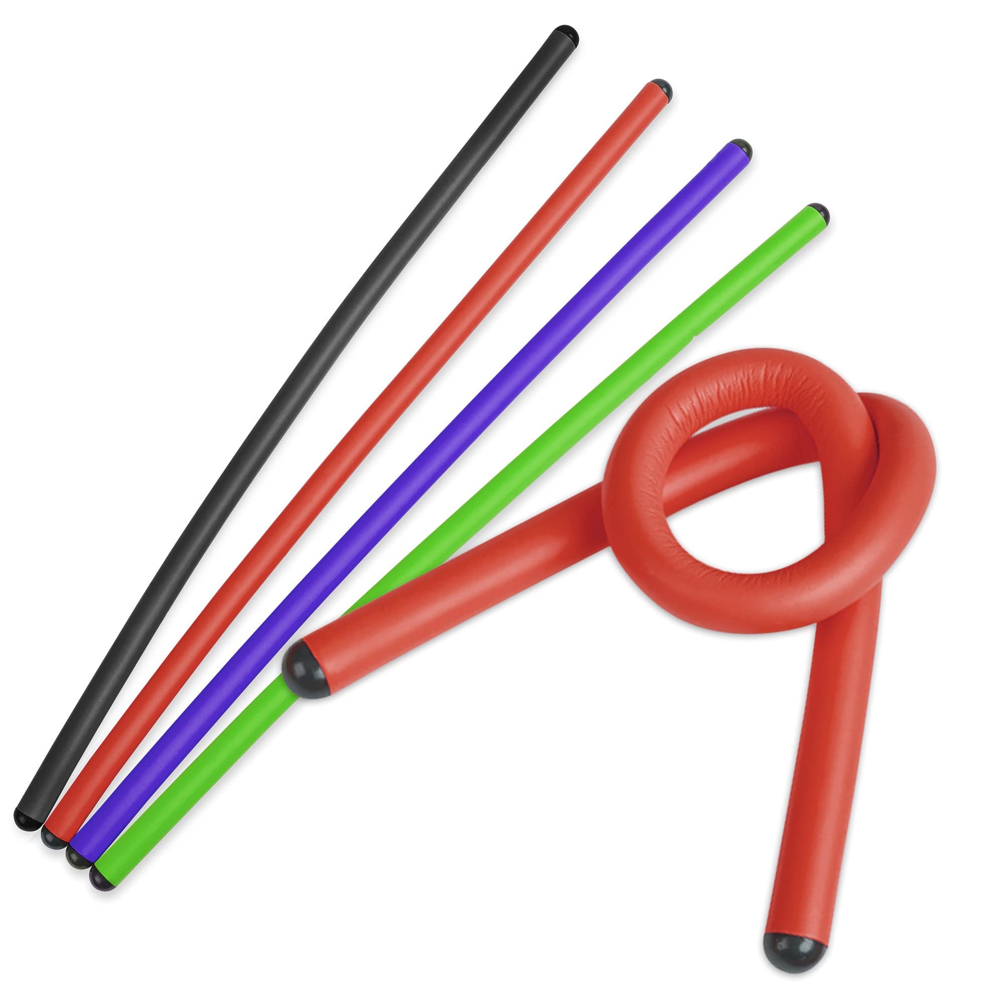 Andalus Twist Rubber Ties, 17-Inch Long, Assorted Colors, Reusable Twist Tie, Holds Up To 110 Pounds (4 Pack)