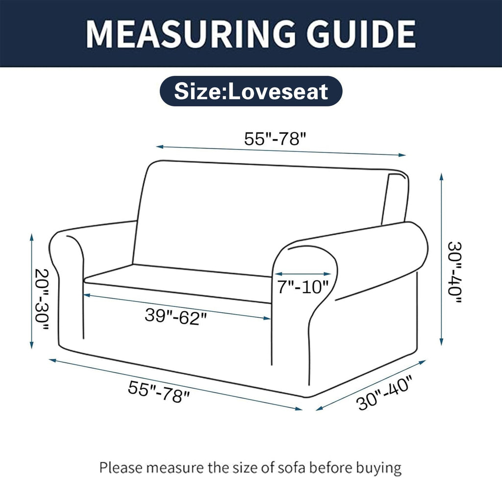 2025 New Stretch Loveseat Sofa Slipcovers Couch Cover For 2 Cushion Furniture Protector Sofa Covers With Elastic Bottom Jacquard Fabric Small Checks For Pets, Kids - Black