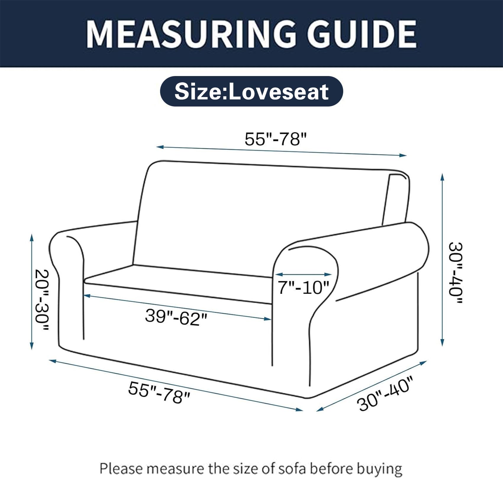 2025 New Stretch Loveseat Sofa Slipcovers Couch Cover For 2 Cushion Furniture Protector Sofa Covers With Elastic Bottom Jacquard Fabric Small Checks For Pets, Kids - Silver