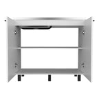 Salento 2 Freestanding Utility Base Cabinet With Stainless Steel Countertop And 2-Door, White