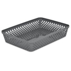 Glad Plastic Storage Basket Set - Multipurpose Drawer Trays, Kitchen Pantry Containers, And Bathroom Bins - 3 Pack Large Organizers, Grey