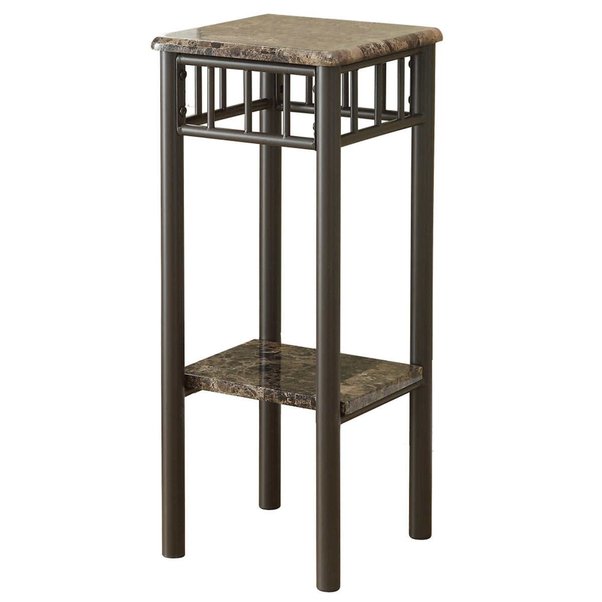 HomeRoots Furniture 12-inch x 12-inch x 28-inch Cappuccino, MDF, Metal - Accent Table