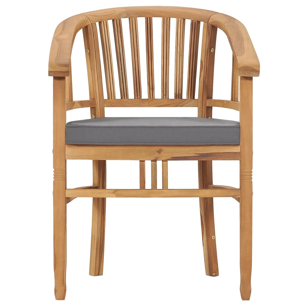 vidaXL Solid Teak Wood Patio Dining Set with Cushions 3 Piece Wooden Garden Outdoor Balcony Backyard Terrace Table Chair Dinner Furniture
