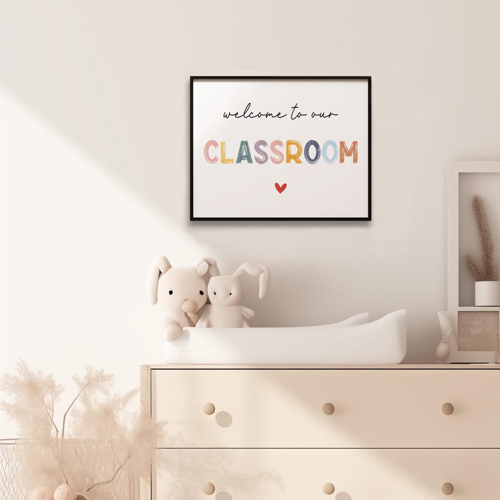 The Welcome To Our Classroom Art Print, Playroom Wall Decor, Educational Prints, Homeschool Classroom Decor, Boho Kids Pastel Al