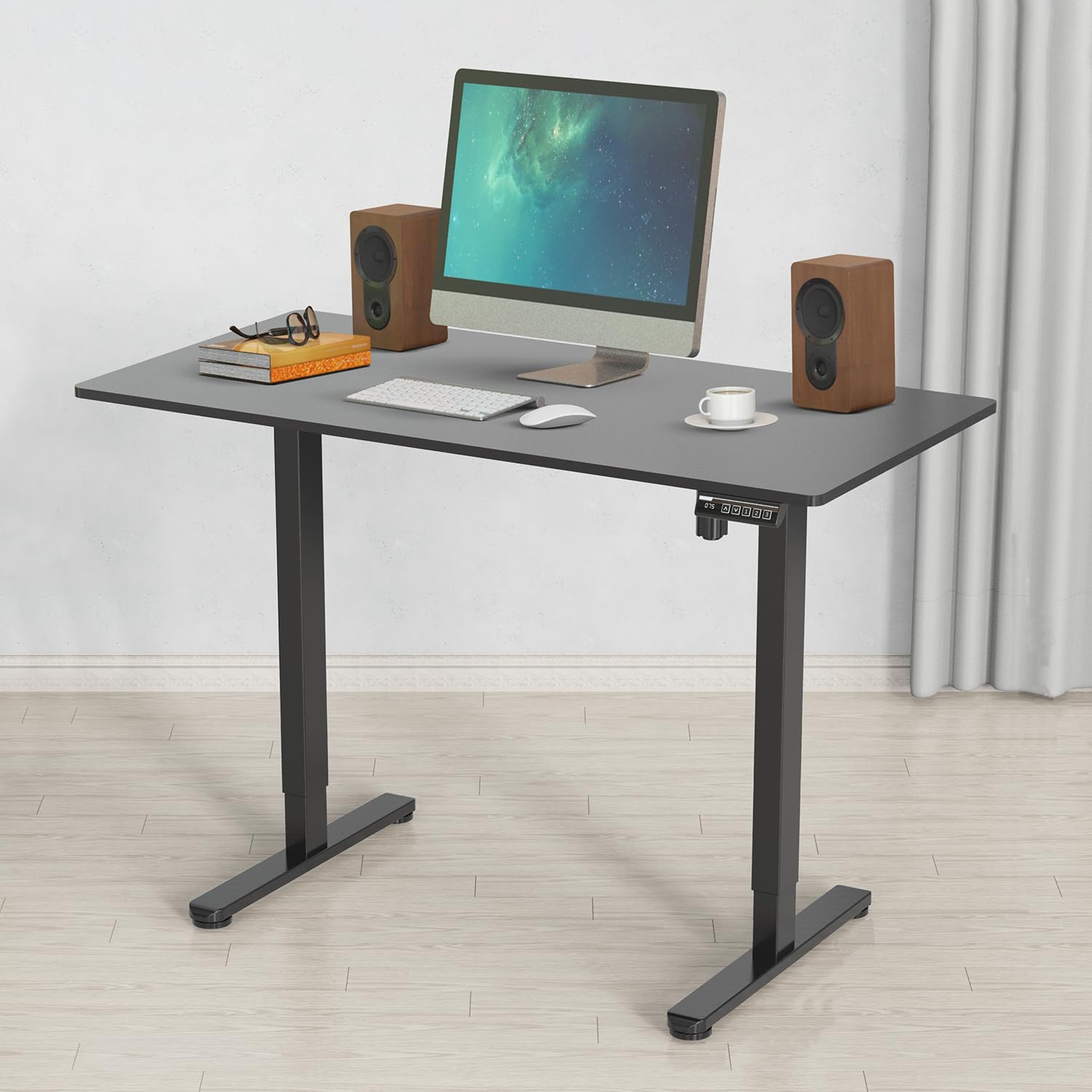 White Mulberry Motorized Height Adjustable Desk | Ergonomic Design | Sit Stand Desk for Office, Home & Study Table| 1200Mm X 600