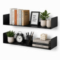 decodeas Book Shelf | Heavy Duty Metal Wall Shelf for Bedroom, Bathroom, Living Room & Office | Floating Shelf for Plants & Deco