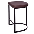 The Urban Port 26-Inch Counter Height Stool with Vegan Faux Leather Upholstery, Black Iron Frame, Dark Brown