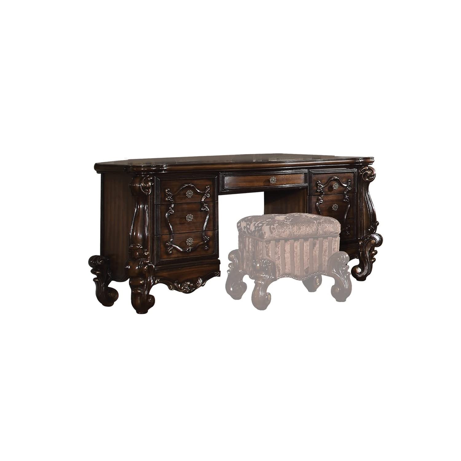Benjara Benzara Royal Vanity Desk With Drawers, Brown,