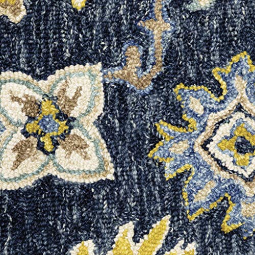 HomeRoots 10'X13' Navy and Blue Bohemian Rug
