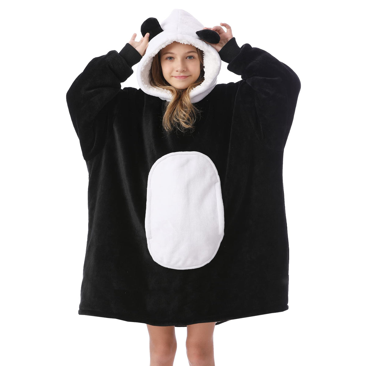Kipswiza Blanket Hoodie For Kids Oversized Wearable Blanket Super Soft Warm Sherpa Fleece Blanket Sweatshirt For Boys Girls Chil