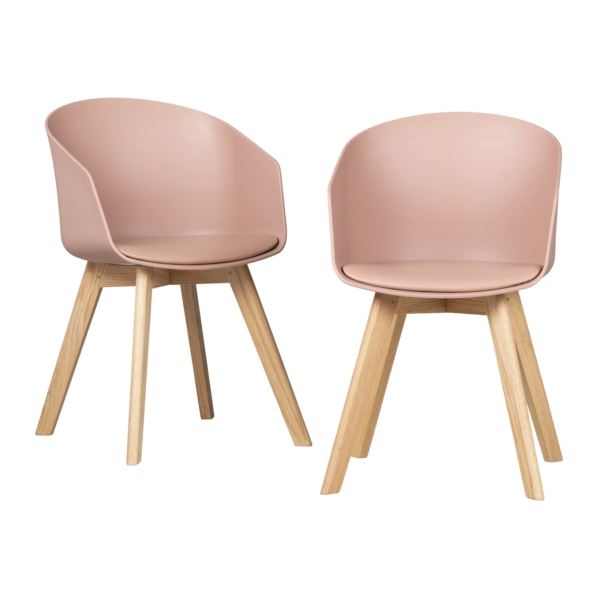 South Shore Flam Dining Chairs, 2, Pink And Wood