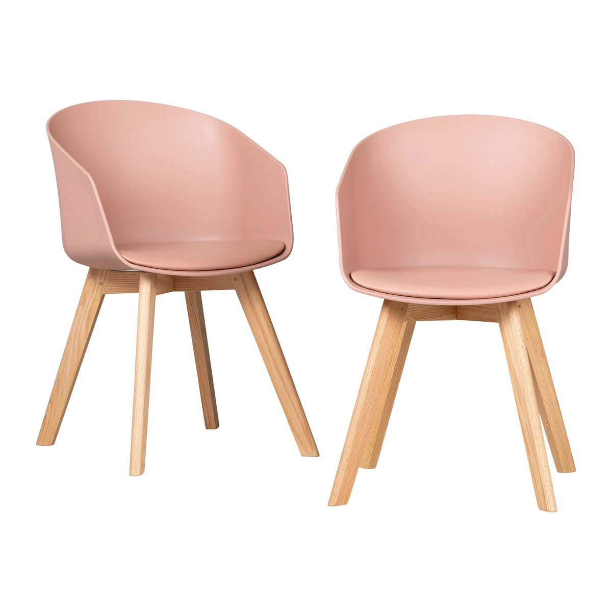 South Shore Flam Dining Chairs, 2, Pink And Wood