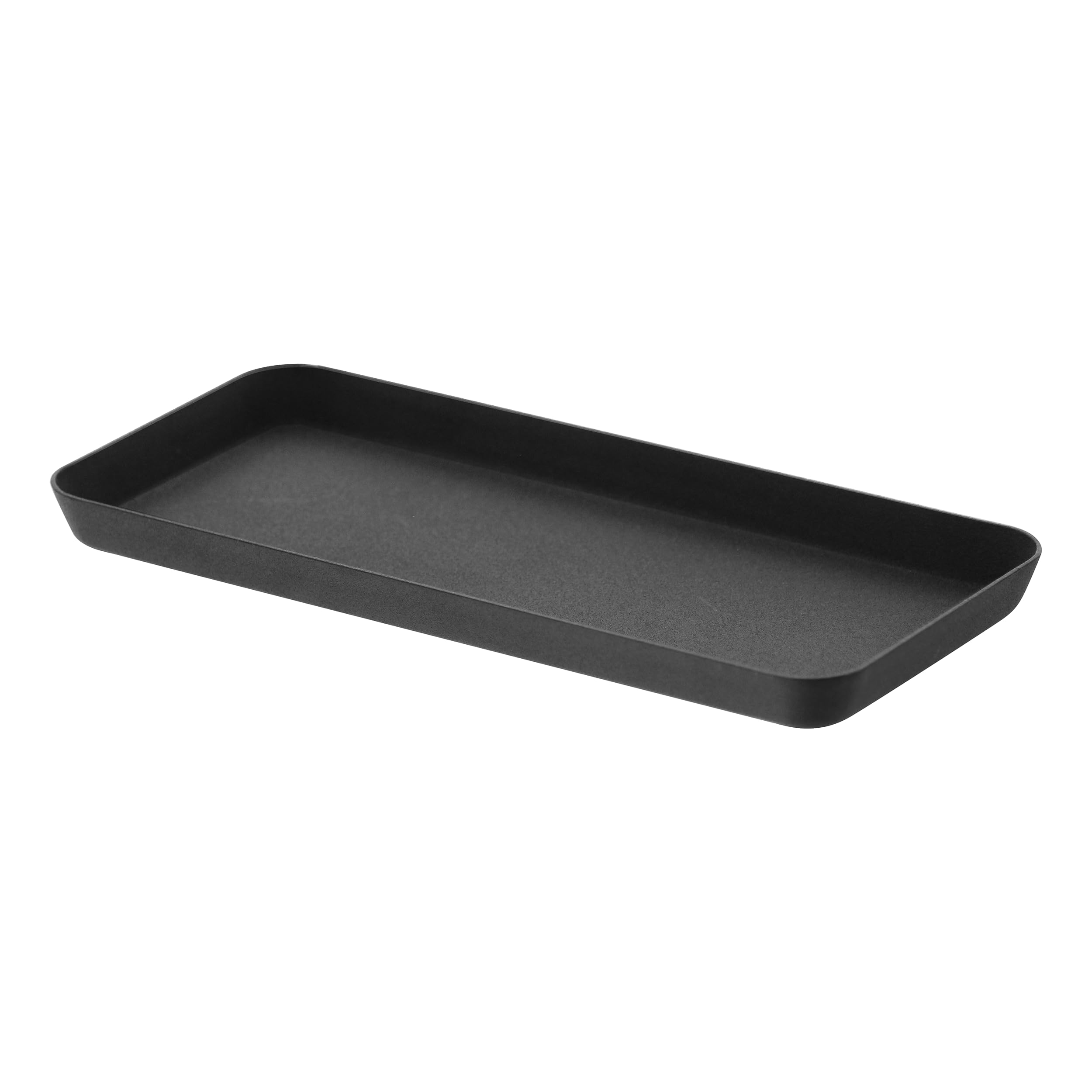 YAMAZAKI home Tower Amenity Tray L Black, Flat,3.5L x 3.5W x 1.6H