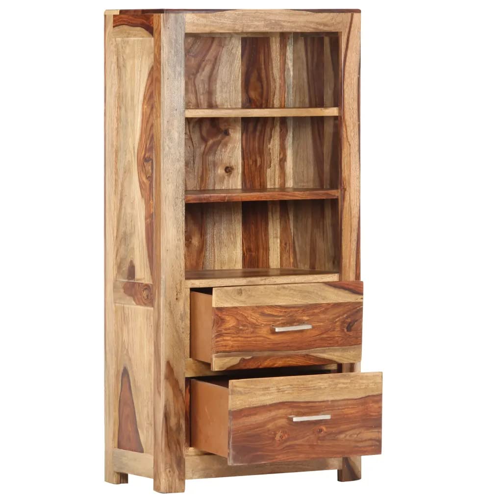 vidaXL Highboard 11.8"x11.8"x42.5" Solid Sheesham Wood