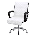 Easy-Going Reversible Office Chair Cover Water Resistant Dining Chair Cover Soft Desk Computer Chair Slipcover With Anti-Slip Buckle For Armchair Or Armless Chair (Large, White/White)