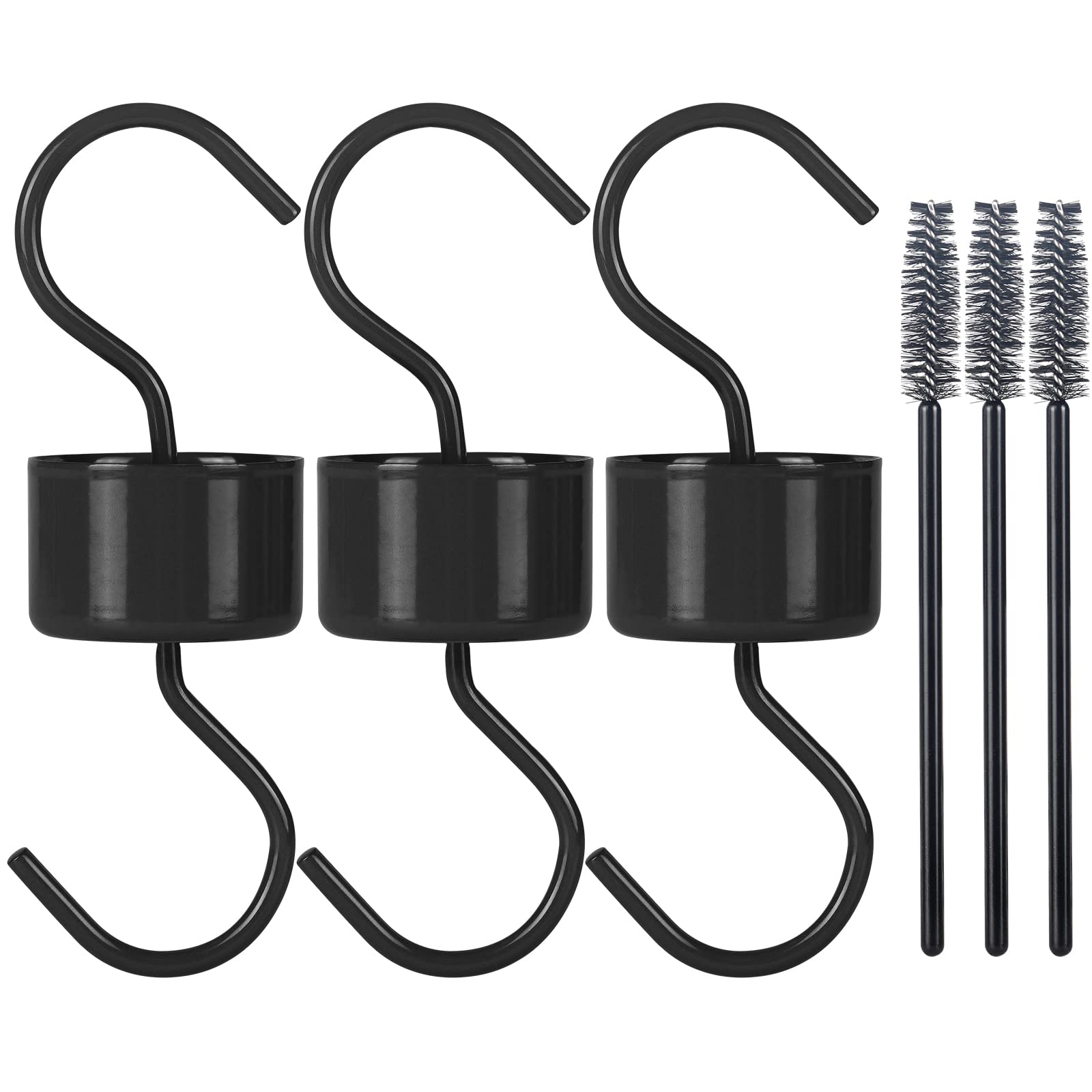 Metal Ant Moat For Hummingbird Feeders, Black Hummingbird Feeder Ant Guard, 3 Hooks With 3 Brushes