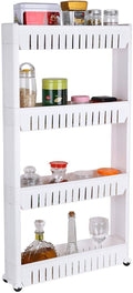 Famous Shop Plastic 4 Tier Space Saving Storage Organizer Slim Rack Shelf With Wheels || Slim Slide Out Kitchen Trolley Rack Hol
