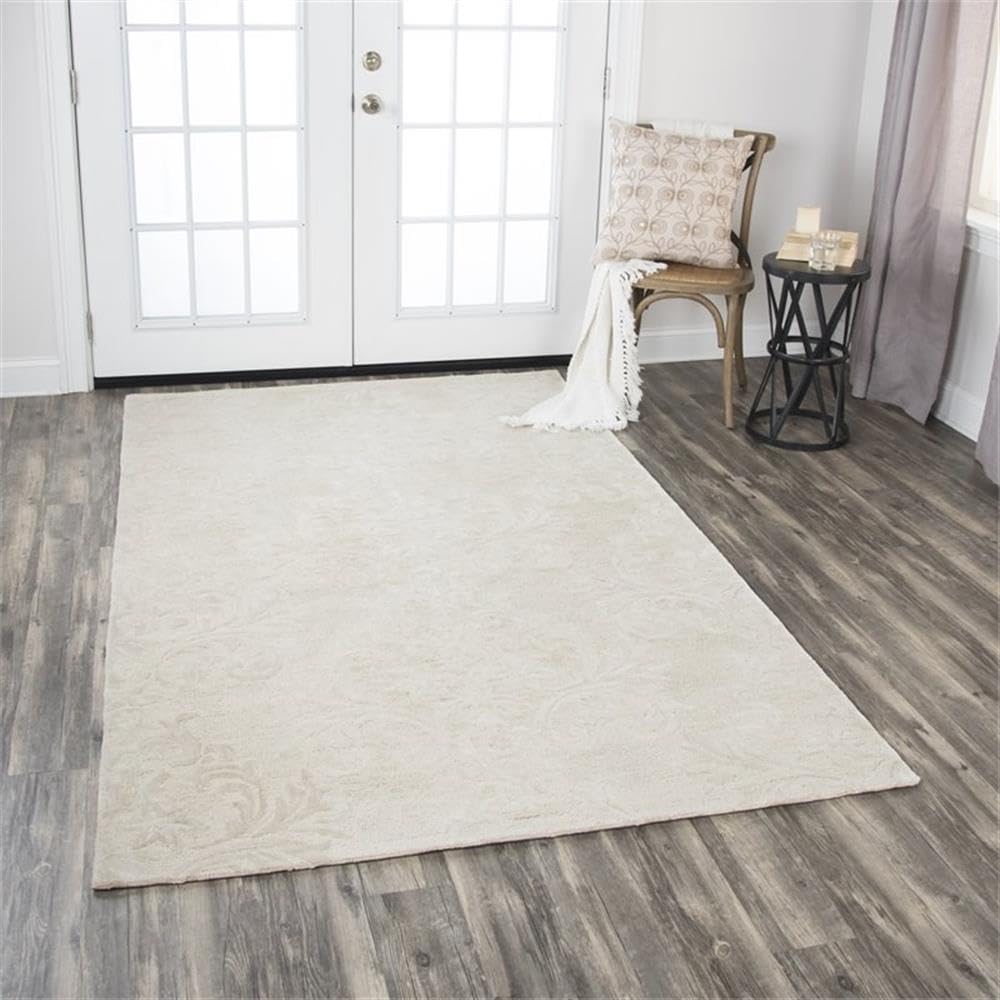 Rizzy Home Alora Decor Emerson 5' X 8' Damask Beige/Gray/Rust/Blue Hand-Tufted Area Rug