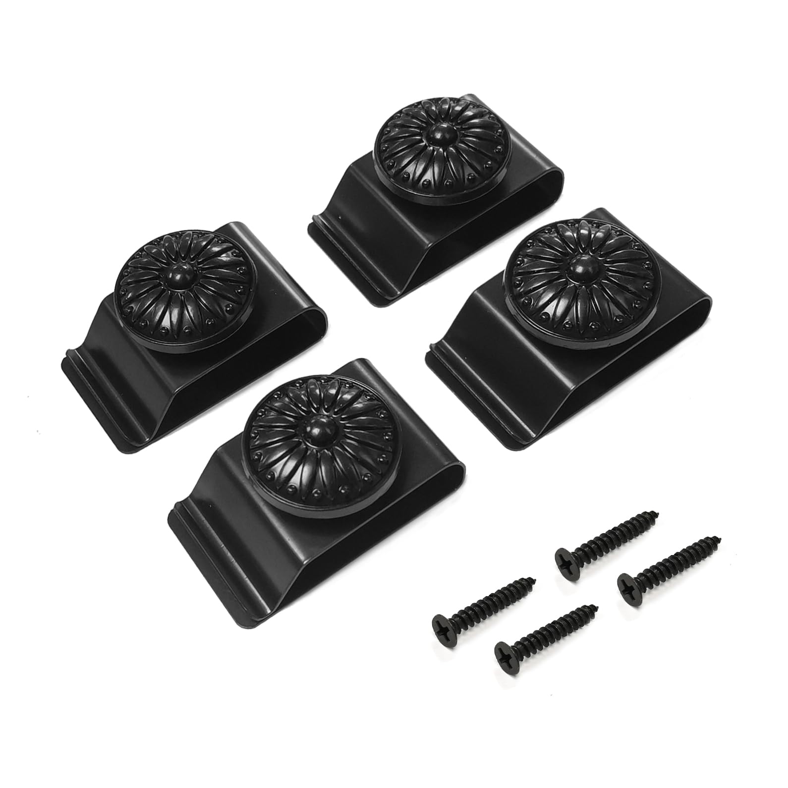 Tapestry Wall Hanging Clamps 4 Pack Textile Art Decoration Wall Hangers Metal Clips For Hanging Rugs Carpet Wall Display (Black)