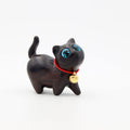 REEZHEE Green Sandalwood Hand Carved Wood Cat Statue, Modern Style, Lovely Gift Home Decor Figurine Table Decoration ?Ebony Luck