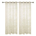 Kuber Industries Flower Print 7 Feet Cotton Door Curtain for Living Room, Bed Room, Kids Room with 8 Eyelets Pack of 2 (Cream)5