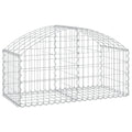 vidaXL Arched Gabion Basket of Galvanized Iron - Sturdy, Garden Barrier with Easy Assembly and Wide Application, Silver