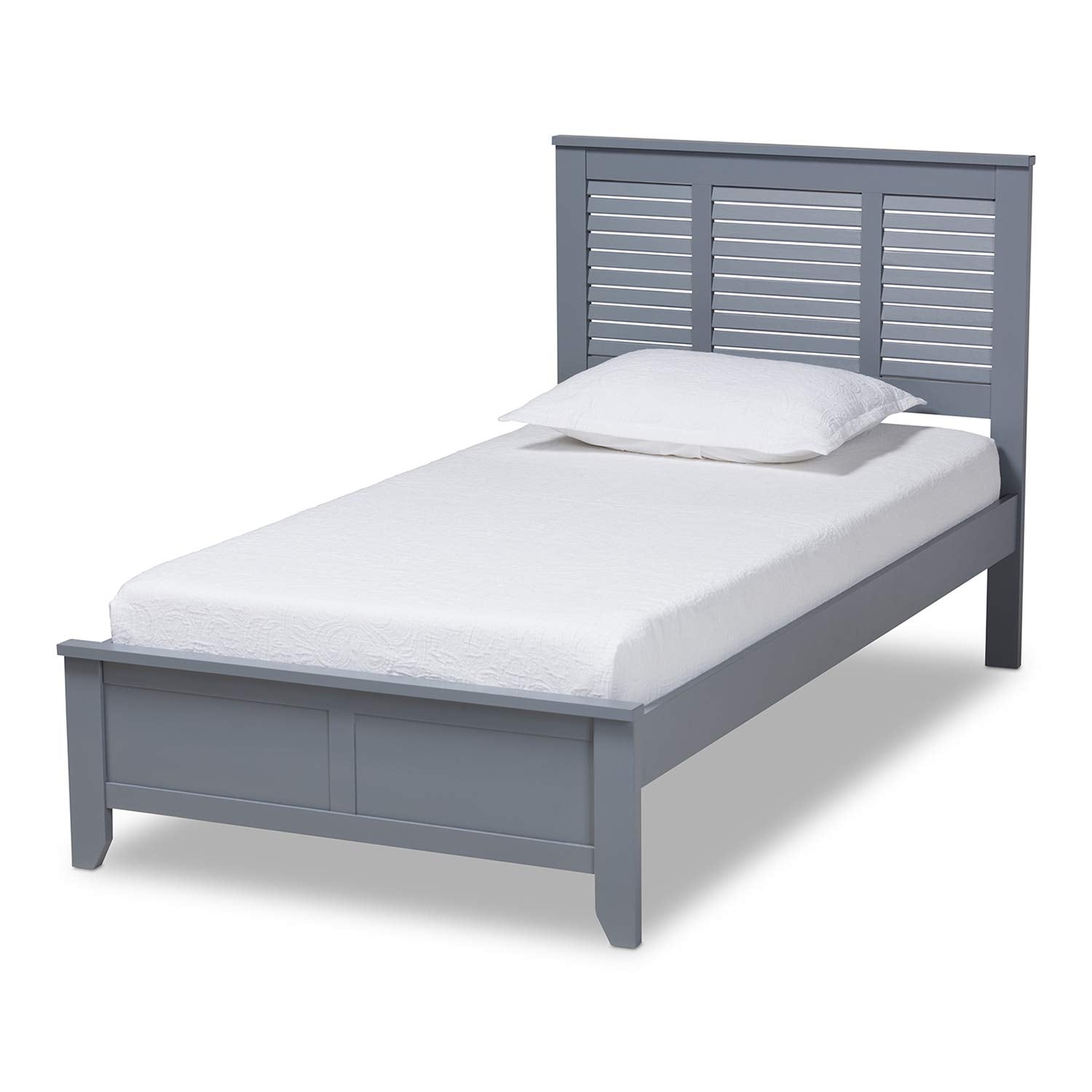 Baxton Studio Adela Twin Size Gray Finished Wood Platform Bed
