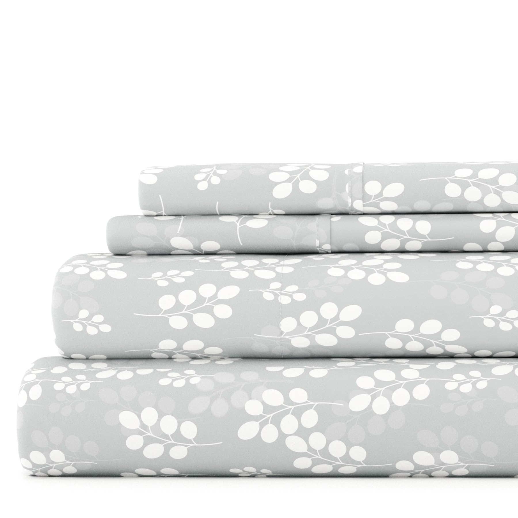 Linen Market Simply Soft Ultra Soft Wheatfield Patterned 4 Piece Bed Sheet Set, Full, Gray (Ss-4Pc-Whea-Full-Gr)