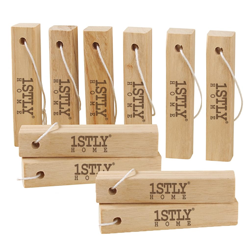 1STLY Home KilnDried Camphor Wood Sticks  10 Pack with Strings