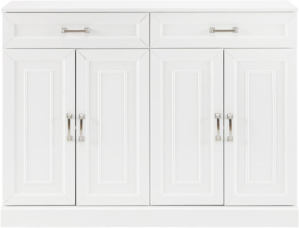 Crosley Furniture Stanton Traditional Sideboard Buffet Cabinet with Storage, White