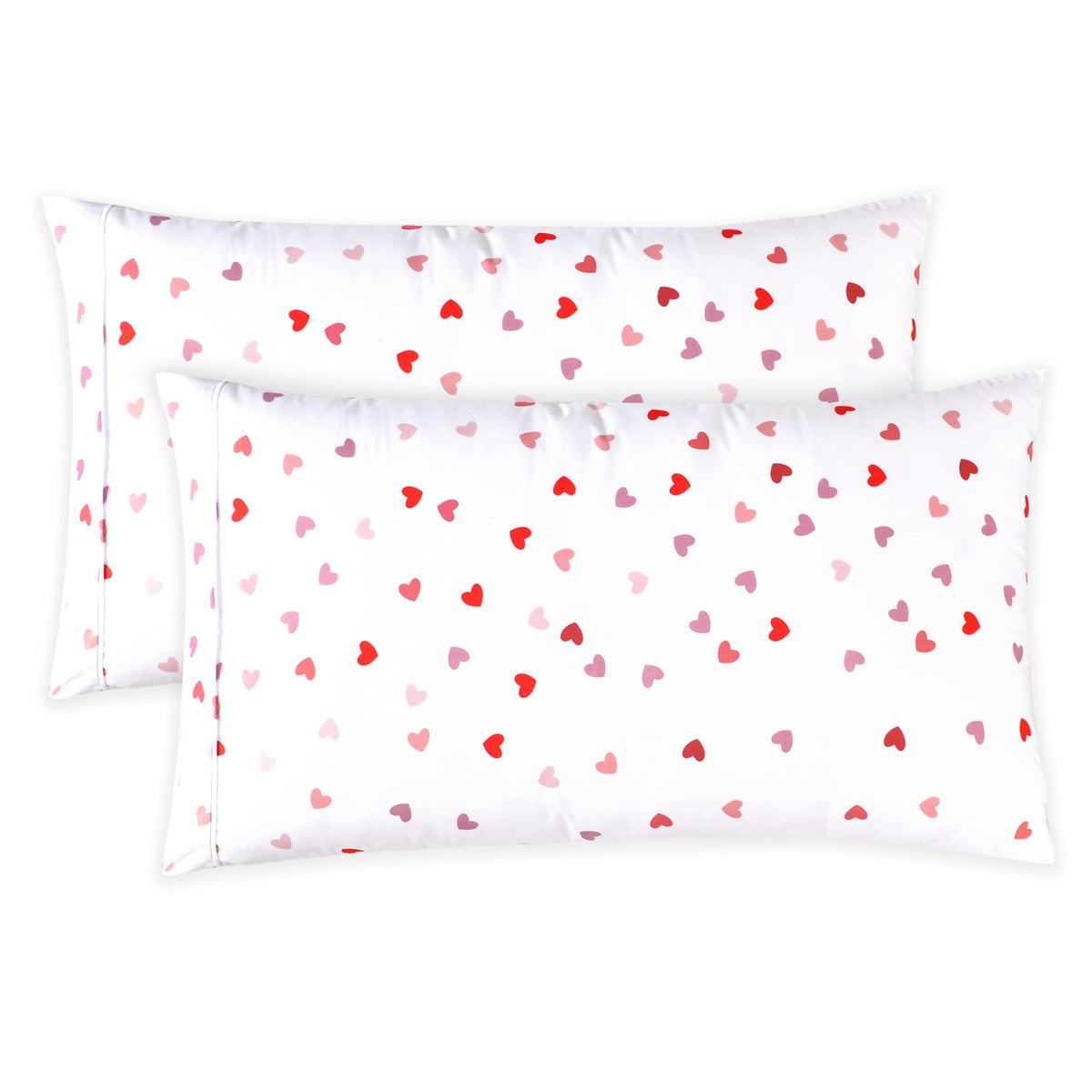 Elegant Comfort Ultra Soft Set Of 2 Hearts Print Pillowcases - 1500 Premium Hotel Quality Microfiber, Soft And Smooth Envelope C