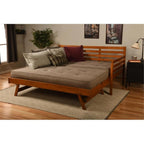 Kodiak Furniture Twin to King Size Daybed with Pop Up Trundle in Wood, in Mahogany, No Box Spring Needed, Easy Assembly