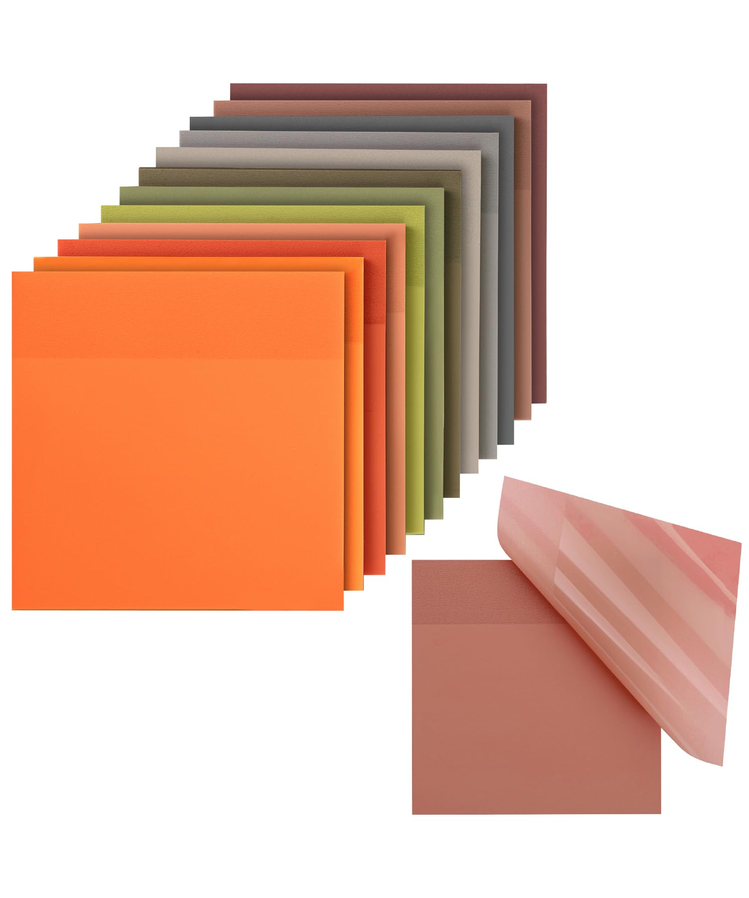 Mr. Pen- Clear Transparent Sticky Notes, 3   X3   , Earthy Colors, 12 Pads, 600 Sheets, See Through Sticky Notes