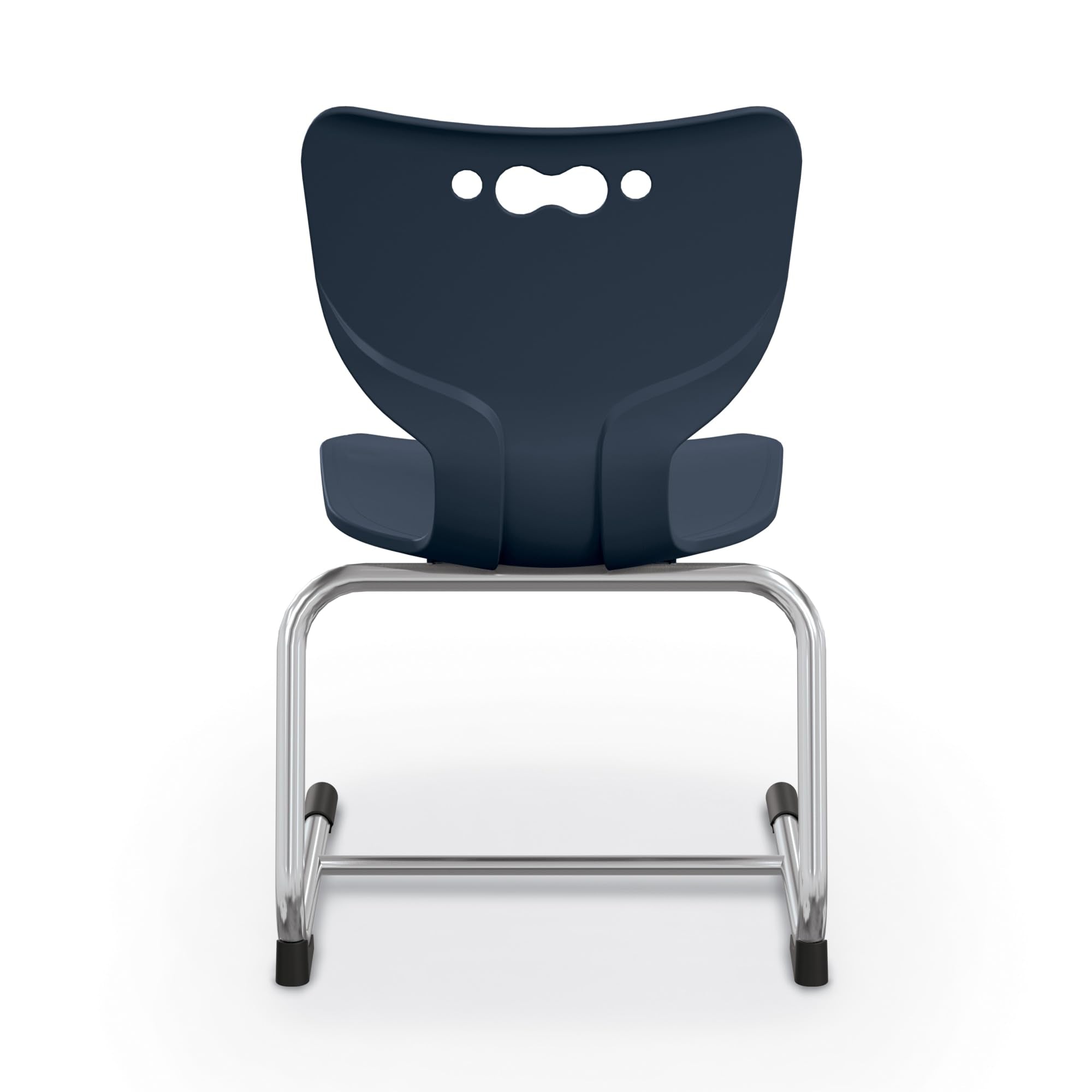 Mooreco 53218-1-Navy: Hierarchy Cantilever School Chair, 18&Quot; Height, Chrome Frame, Navy Shell