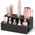 NIUBEE Hair Tool Organizer, Black Acrylic Hair Dryer and Styling Holder, Bathroom Countertop Blow Dryer Holder, Vanity Caddy Sto