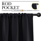 Nicetown Halloween Black Out Window Curtains - Solid Home Decor Thermal Insulated Blackout Drapes For Bedroom, Privacy Assured P