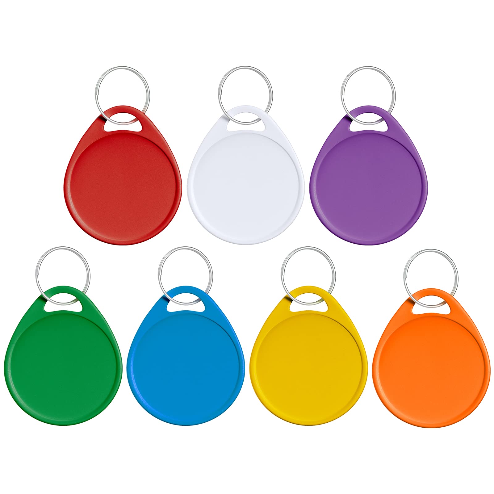 Uniclife 1.5 Inch Colorful Key Tags For Labeling Writable Round Plastic Key Chain Tags With Split Rings Sturdy Item Identifiers