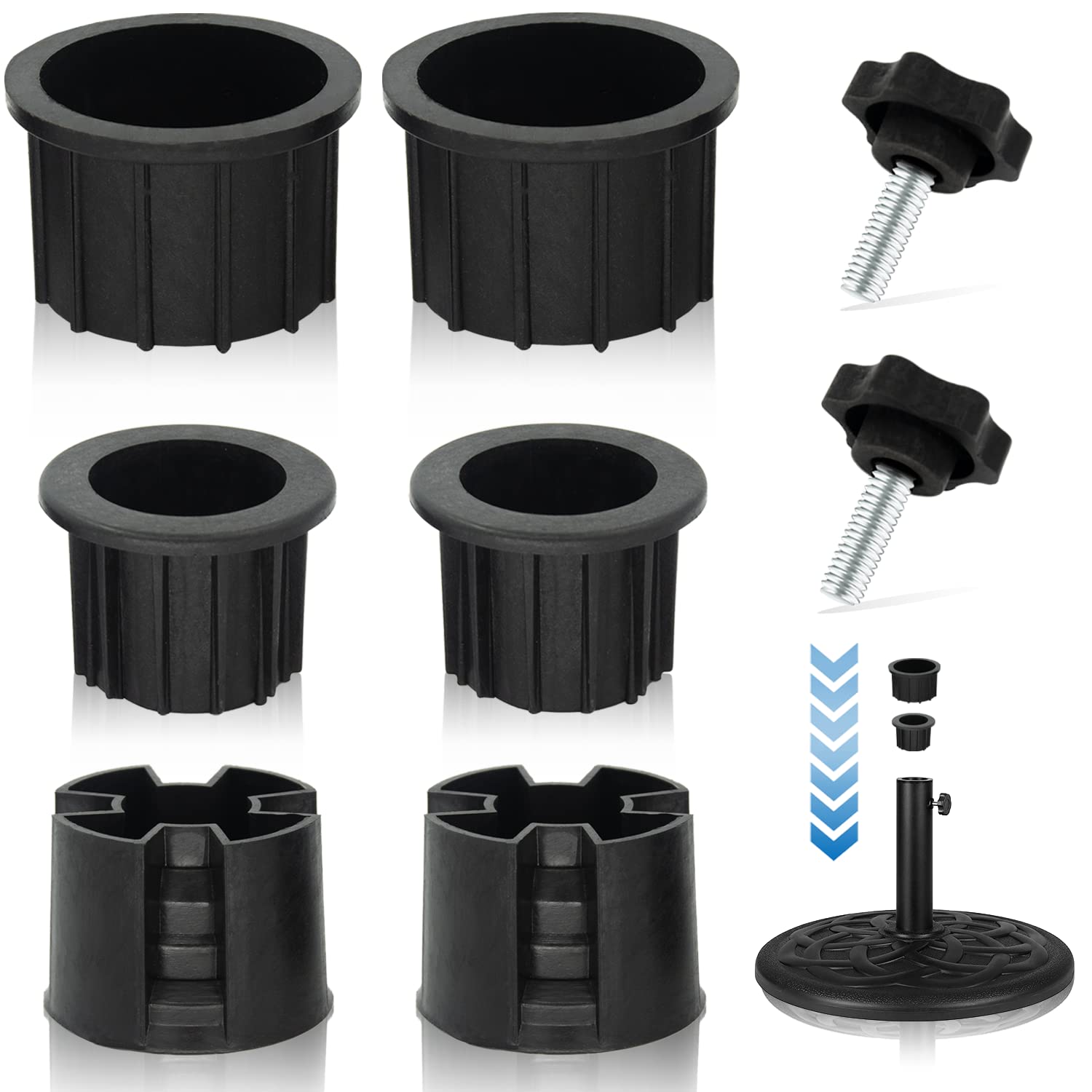 Chookachoo 8 Pcs Umbrella Base Stand Hole Ring Plug Cover And Cap Patio Umbrella Stand Replacement Parts Stand Base Stabilizer S
