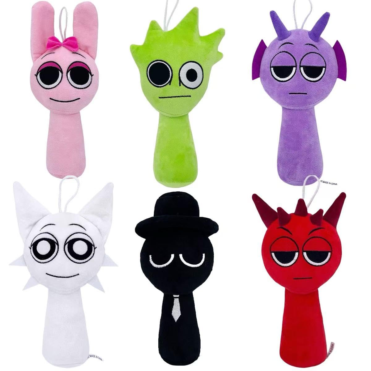 Sprunki Plush,10In Sprunki Game Plush, Realistic Cute Soft Stuffed Animal Doll Pillos Game Fans Boy Girl Kids(Sprunki-6Pcs-5)