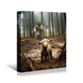 YONICA Christian Wall Art Jesus Chasing Lost Lamb Canvas Print Inspirational Wall Decor 24x36 Inch Home Decor