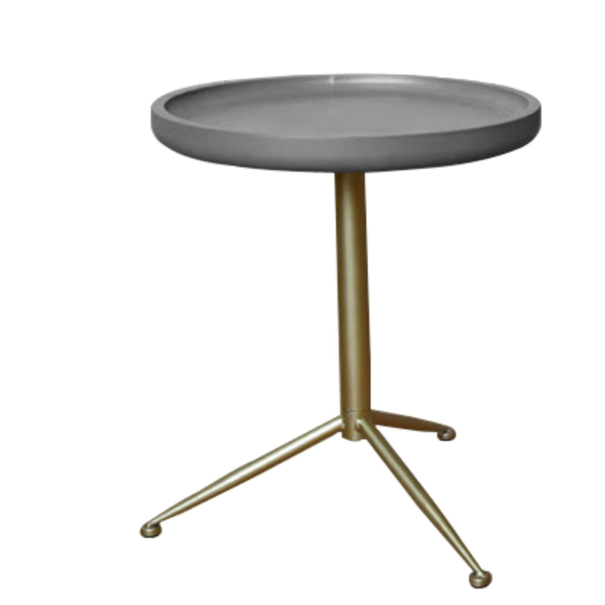 HomeRoots Wood; Metal 19' x 19' x 22' Gray, Wood, Metal, Side/End Table with Round Top