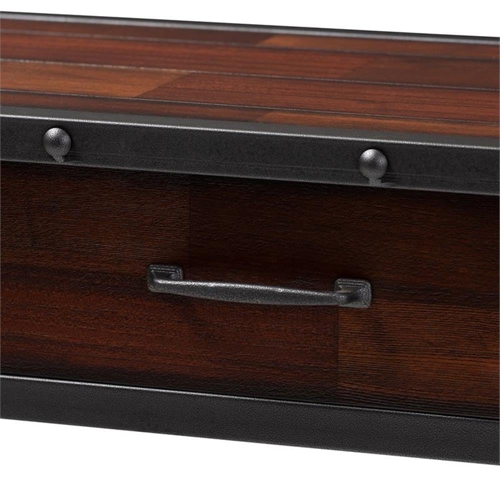 Baxton Studio Jana Vintage Industrial Walnut-Finished Wood 2-Drawer Dining Room Server