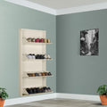 Delite Kom 24 Inch Wide, 4 Shelf Metal Shoe Rack Wall Mounted For Home With Central Lock | Holds Upto 12 Shoes Or 20 Slippers Pa