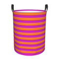 Large Laundry Hampers, Orange and Hot Pink Stripes Collapsible Laundry Basket Waterproof Dirty Clothes Storage Bag Organizer Con