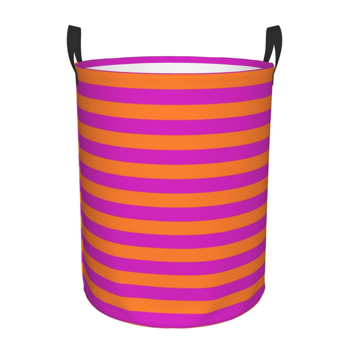 Large Laundry Hampers, Orange and Hot Pink Stripes Collapsible Laundry Basket Waterproof Dirty Clothes Storage Bag Organizer Con