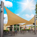 Royal Shade 9' X 9' X 9' Sand Beige Triangle Sun Shade Sail Order To Make Rstaprt10, Upf50+ 95% Uv Blockage, 200Gsm Commercial S